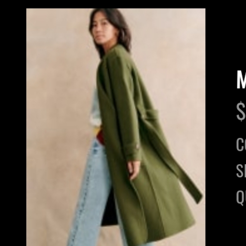 Sezane Mederick Coat Garden Green - Size 2